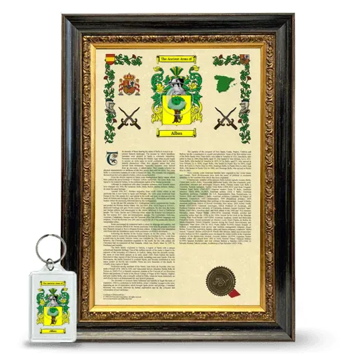 Albas Framed Armorial History and Keychain - Heirloom