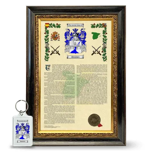 Alcantara Framed Armorial History and Keychain - Heirloom