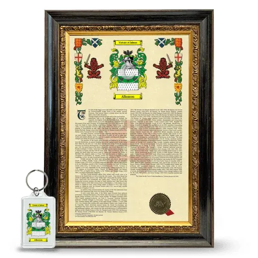Allanson Framed Armorial History and Keychain - Heirloom