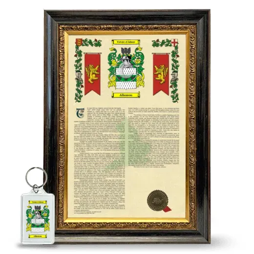 Allanson Framed Armorial History and Keychain - Heirloom