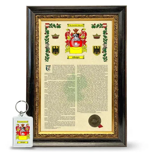 Allbright Framed Armorial History and Keychain - Heirloom