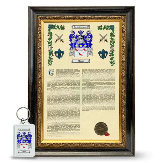 Alleng Framed Armorial History and Keychain - Heirloom