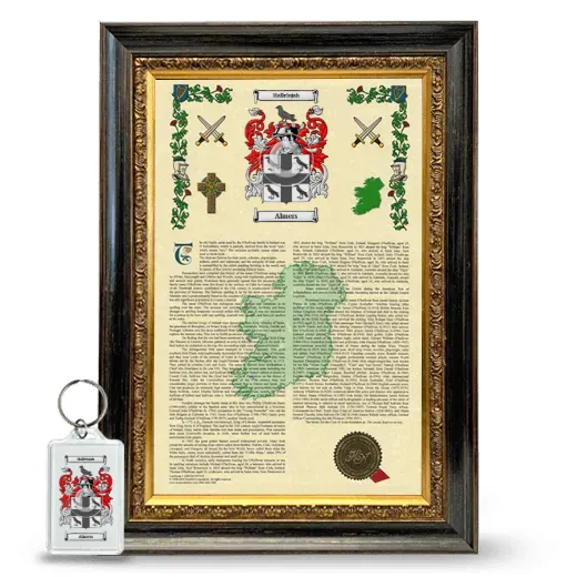 Almers Framed Armorial History and Keychain - Heirloom