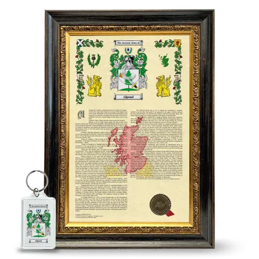 Alpend Framed Armorial History and Keychain - Heirloom