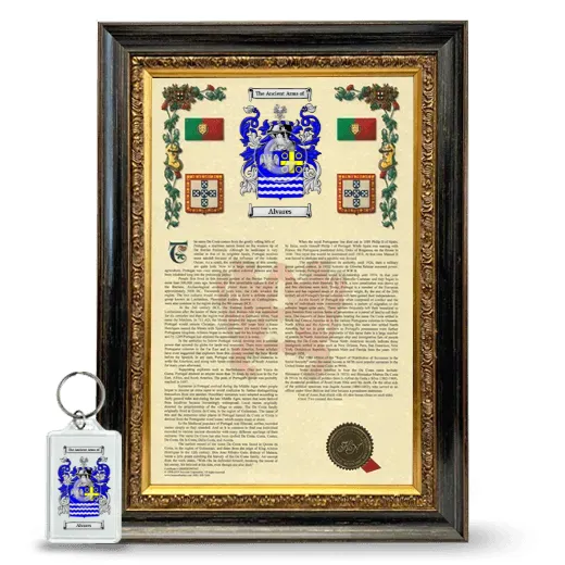 Alvares Framed Armorial History and Keychain - Heirloom