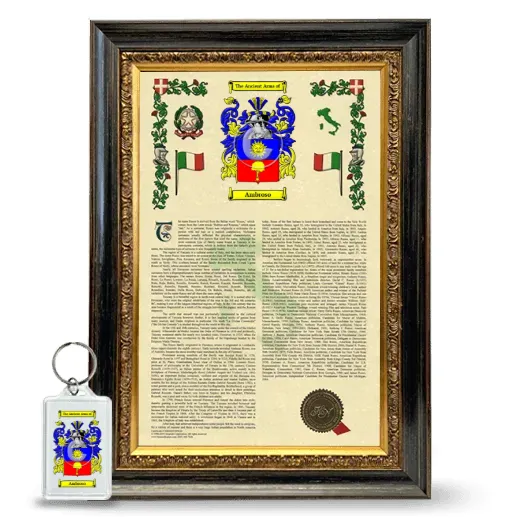 Ambroso Framed Armorial History and Keychain - Heirloom