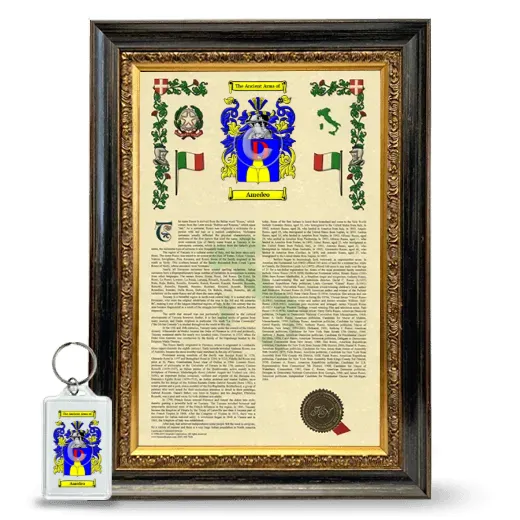 Amedeo Framed Armorial History and Keychain - Heirloom