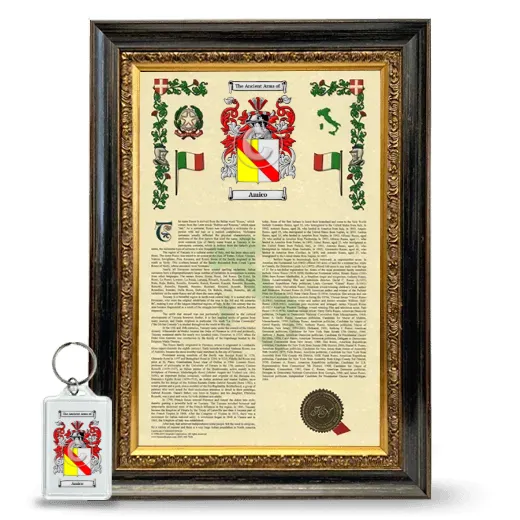Amico Framed Armorial History and Keychain - Heirloom