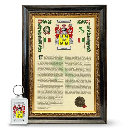 Andrade Framed Armorial History and Keychain - Heirloom