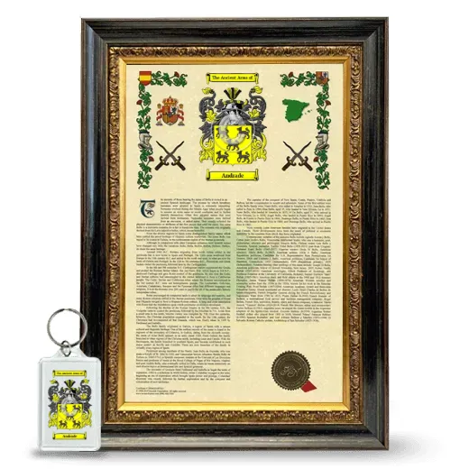 Andrade Framed Armorial History and Keychain - Heirloom
