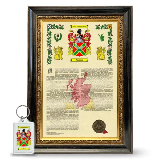 Andress Framed Armorial History and Keychain - Heirloom
