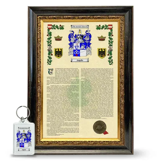 Angelo Framed Armorial History and Keychain - Heirloom