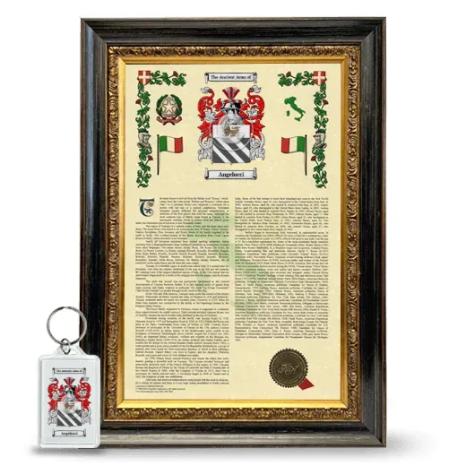 Angelucci Framed Armorial History and Keychain - Heirloom