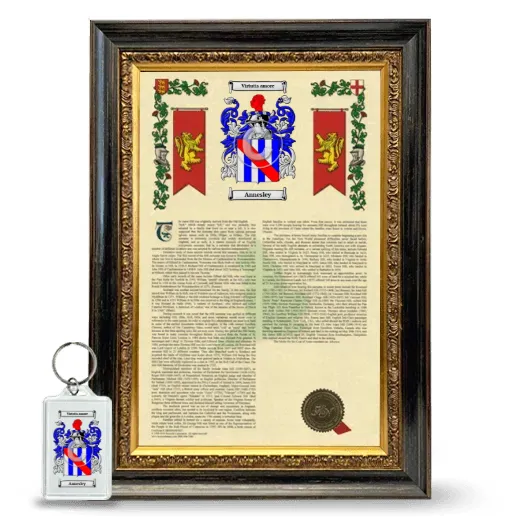 Annesley Framed Armorial History and Keychain - Heirloom