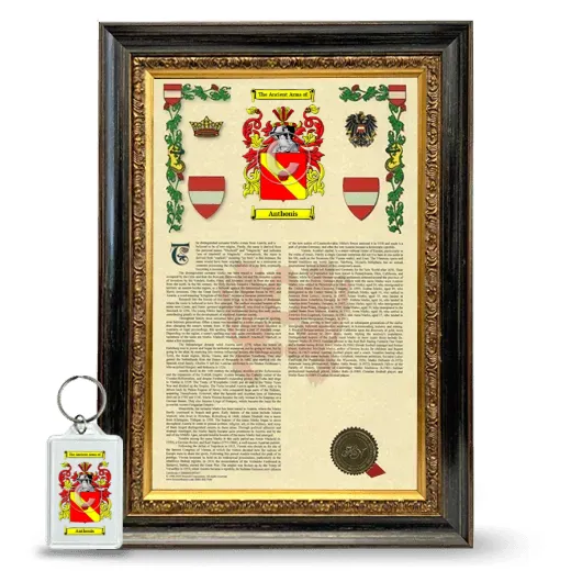 Anthonis Framed Armorial History and Keychain - Heirloom