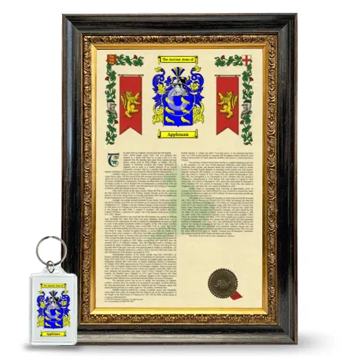 Appleman Framed Armorial History and Keychain - Heirloom