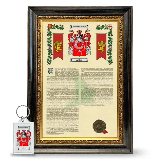 Archas Framed Armorial History and Keychain - Heirloom