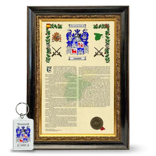 Armando Framed Armorial History and Keychain - Heirloom