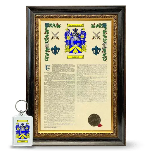 Arnaud Framed Armorial History and Keychain - Heirloom