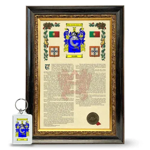 Arruda Framed Armorial History and Keychain - Heirloom