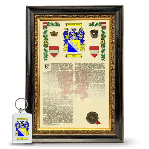 Arzt Framed Armorial History and Keychain - Heirloom