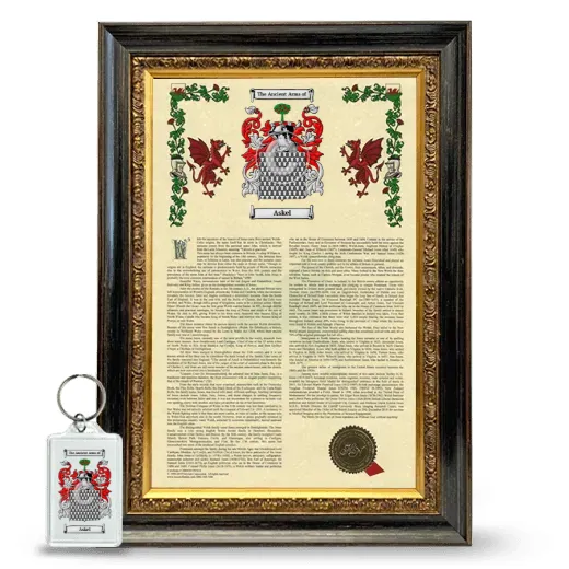 Askel Framed Armorial History and Keychain - Heirloom