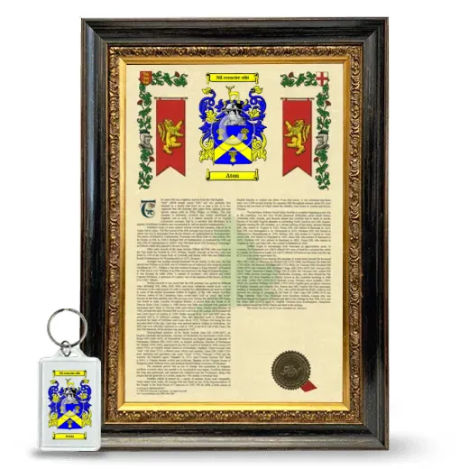 Aton Framed Armorial History and Keychain - Heirloom