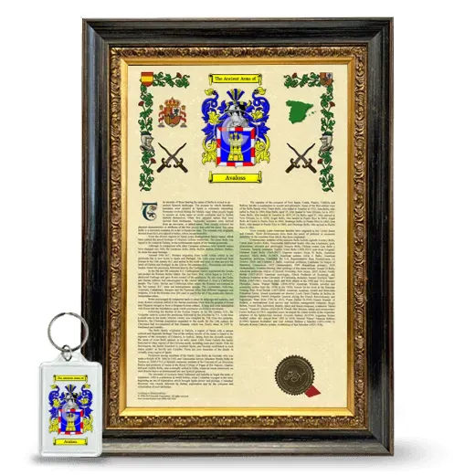 Avaloss Framed Armorial History and Keychain - Heirloom