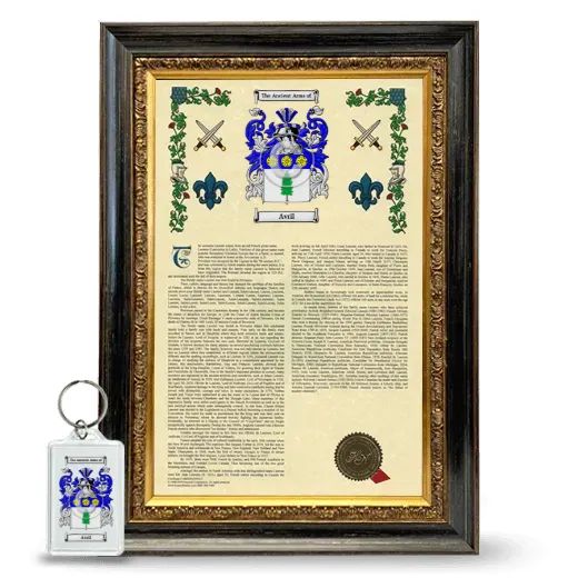 Avril Framed Armorial History and Keychain - Heirloom
