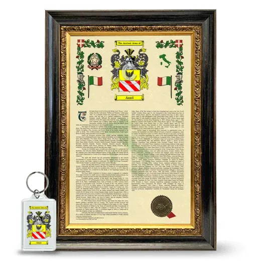 Azari Framed Armorial History and Keychain - Heirloom