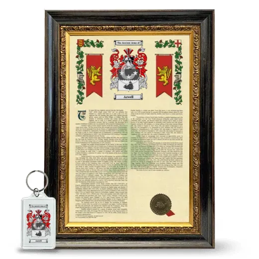 Azwell Framed Armorial History and Keychain - Heirloom