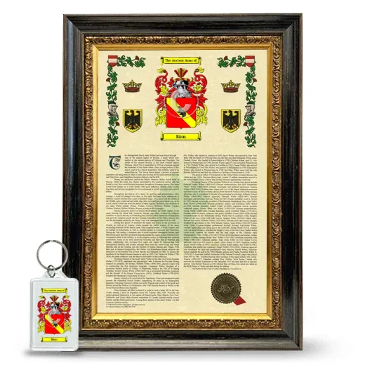 Bärn Framed Armorial History and Keychain - Heirloom