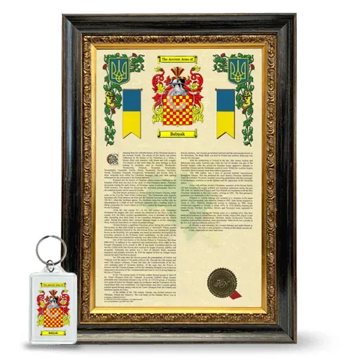Babyak Framed Armorial History and Keychain - Heirloom