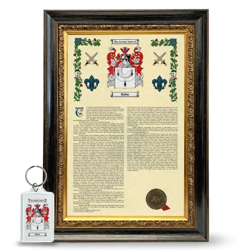Balou Framed Armorial History and Keychain - Heirloom
