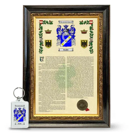 Bander Framed Armorial History and Keychain - Heirloom