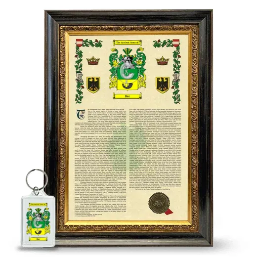Bar Framed Armorial History and Keychain - Heirloom