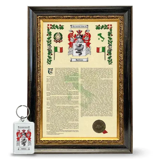 Barboso Framed Armorial History and Keychain - Heirloom