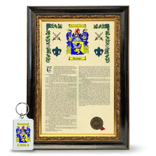 Barranger Framed Armorial History and Keychain - Heirloom