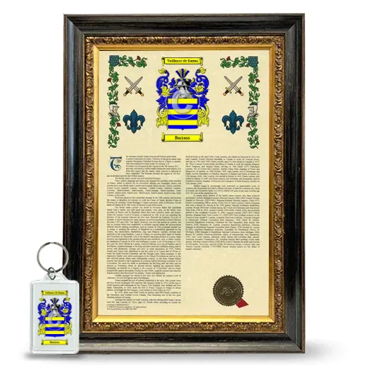 Barrass Framed Armorial History and Keychain - Heirloom