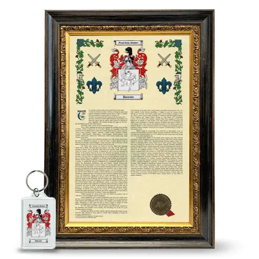 Barrote Framed Armorial History and Keychain - Heirloom
