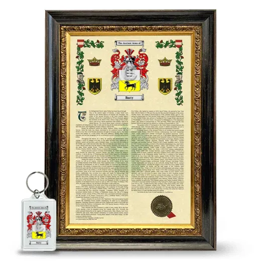 Barty Framed Armorial History and Keychain - Heirloom