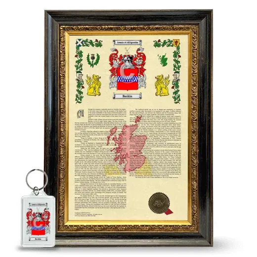 Baskin Framed Armorial History and Keychain - Heirloom