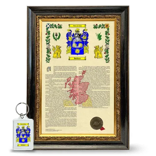 Bathcat Framed Armorial History and Keychain - Heirloom