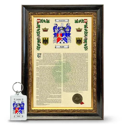Bauld Framed Armorial History and Keychain - Heirloom