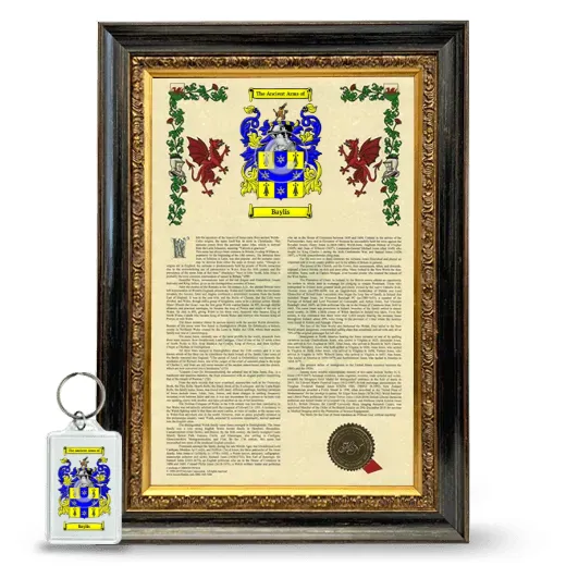 Baylis Framed Armorial History and Keychain - Heirloom