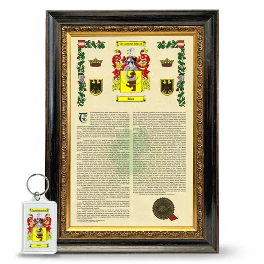 Bear Framed Armorial History and Keychain - Heirloom