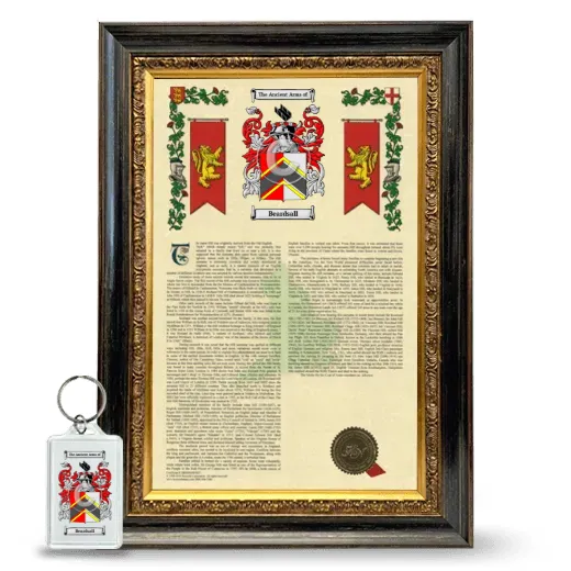 Beardsall Framed Armorial History and Keychain - Heirloom