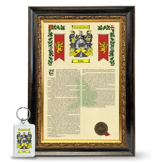 Beeley Framed Armorial History and Keychain - Heirloom