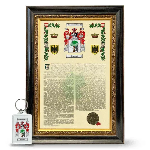 Behrendt Framed Armorial History and Keychain - Heirloom