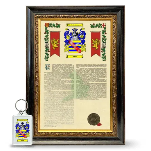 Belch Framed Armorial History and Keychain - Heirloom